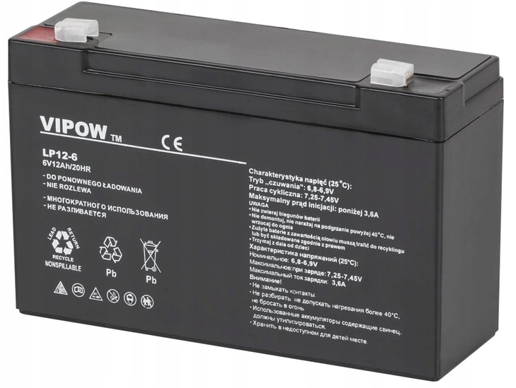 Zestaw Do Autka Akumulator 6V 12Ah + Ładowarka