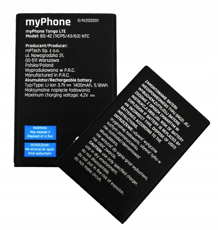 Oryg Bateria Bs-42 Akumulator Myphone Tango Lte +