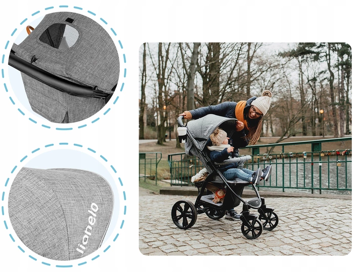 Wózek Spacerowy Lionelo Annet Moskitiera Duże Koła