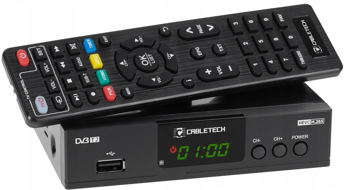 Tuner Dekoder Tv Dvb-T2 H.265 Hevc Usb Cabletech Urz0338A