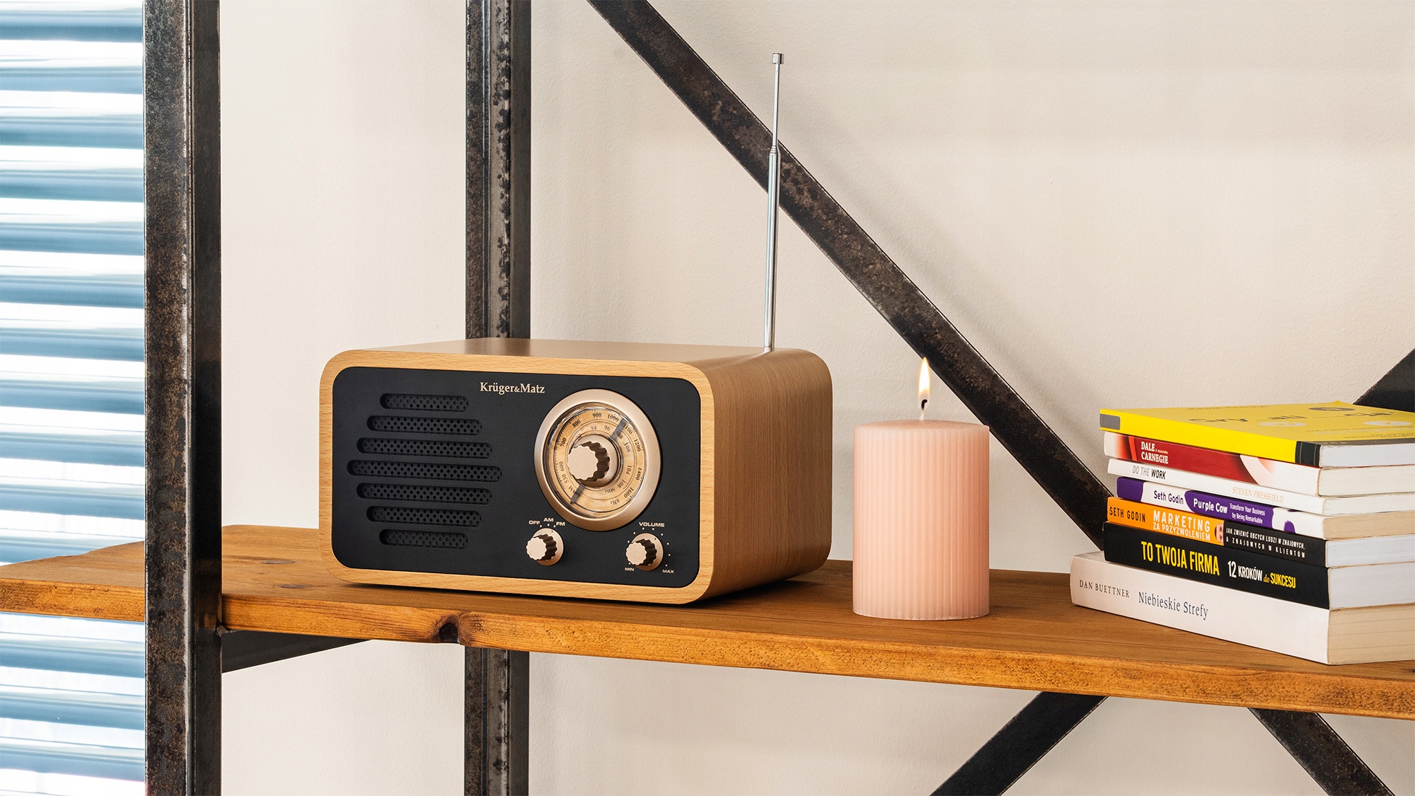 Radio Sieciowe Antena Teleskopowa Retro Am/Fm Kruger&Matz Km0828