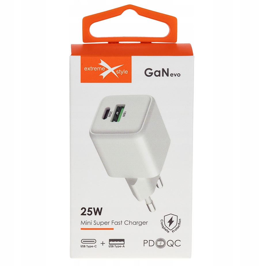 Ładowarka Sieciowa Extremestyle Usb Typ-C + Usb - Gan Evo - 25 W