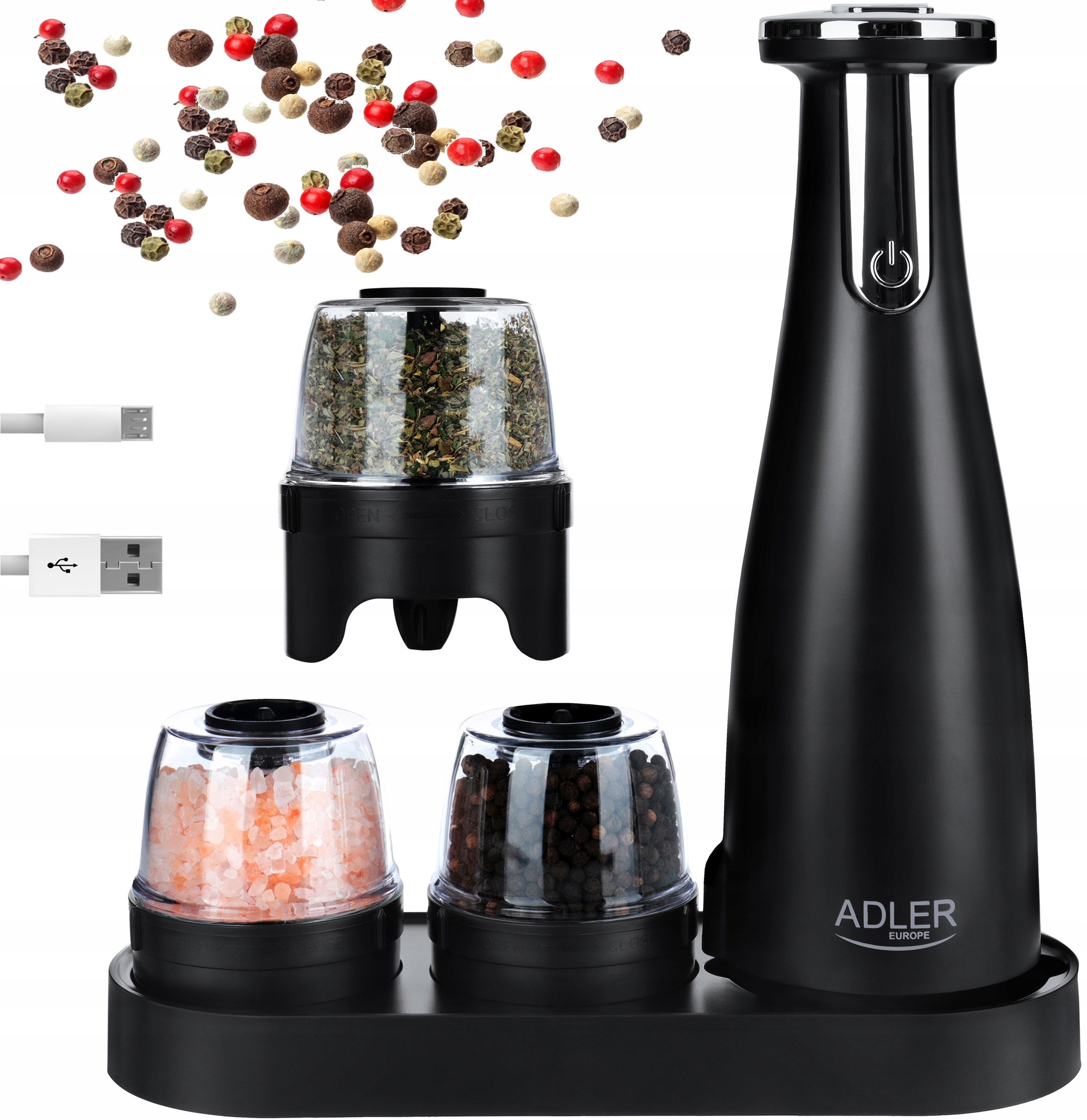 Elektryczny Młynek Do Pieprzu I Soli Zestaw Usb