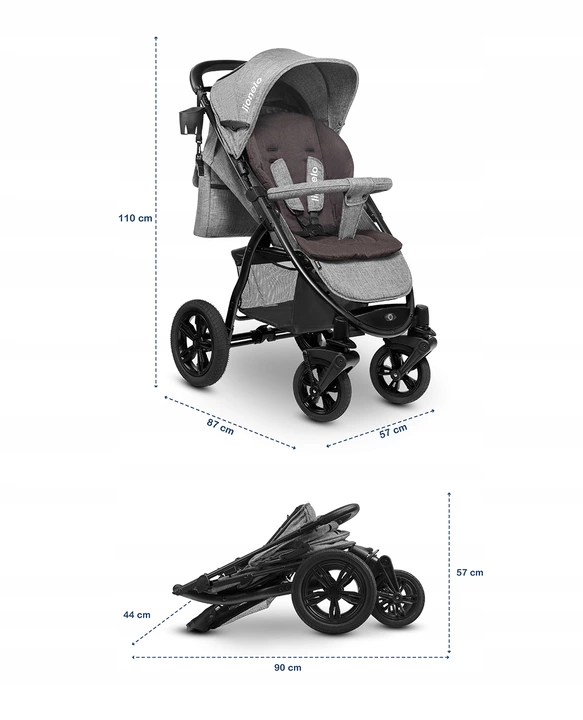 Wózek Spacerowy Lionelo Annet Moskitiera Duże Koła