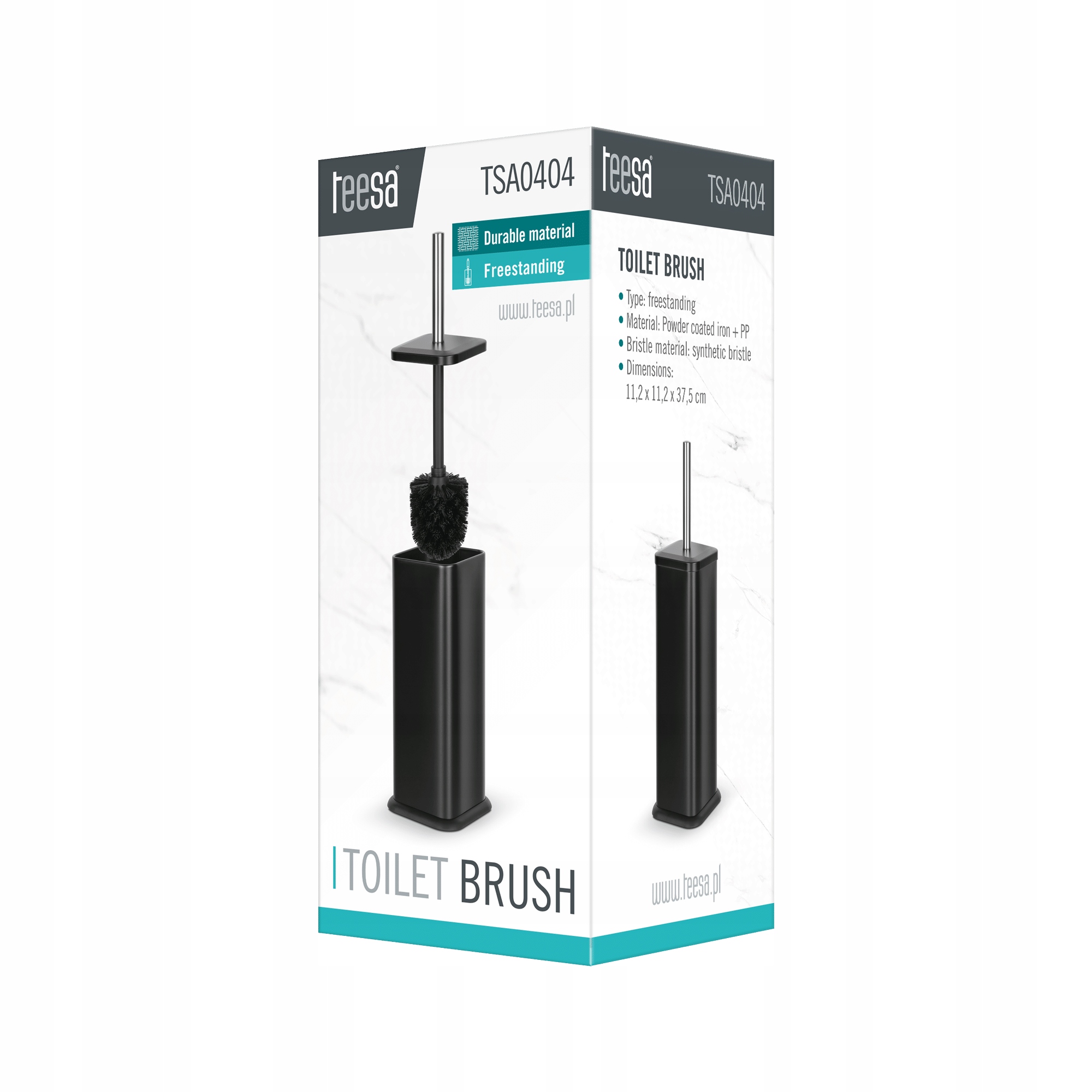 Szczotka Do Wc Toalety Stalowa Wolnostojąca Black Tsa0404