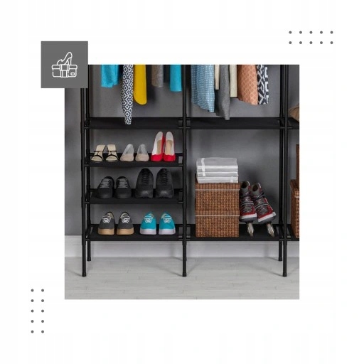 Szafa Duża Ubrania Stojak Wieszak Półki Mark Adler