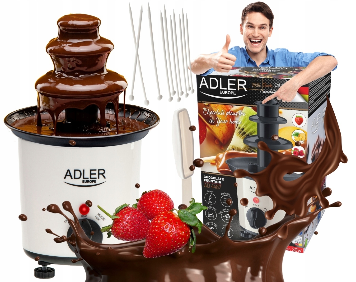 Fontanna Do Czekolady Urządzenie Fondue Adler