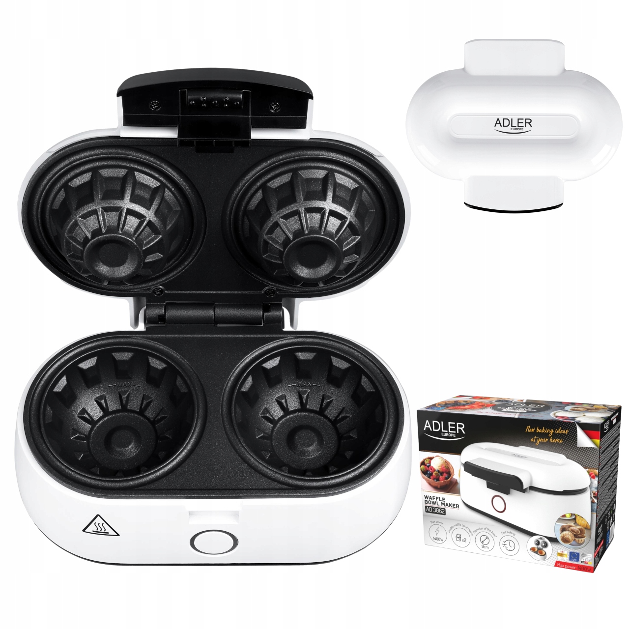 Wypiekacz Do Miseczek Waflowych Adler Ad3062 1400W Nieprzywierająca Powłoka
