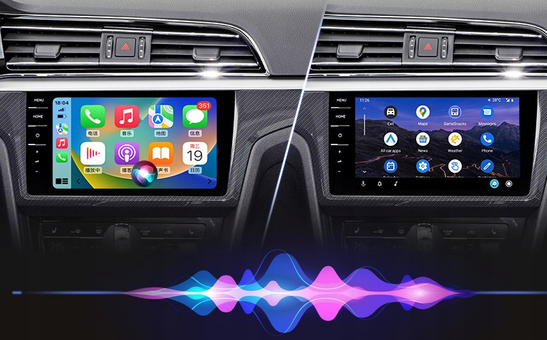 Kompatybilne ze wszystkimi autami fabrycznie wyposażonymi w przewodowe Carplay i Android Auto