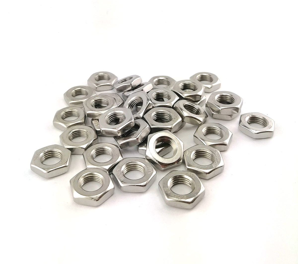 Flachmuttern DIN 439 Messing M6 - 100 Stück Sechskant Muttern Niedrig