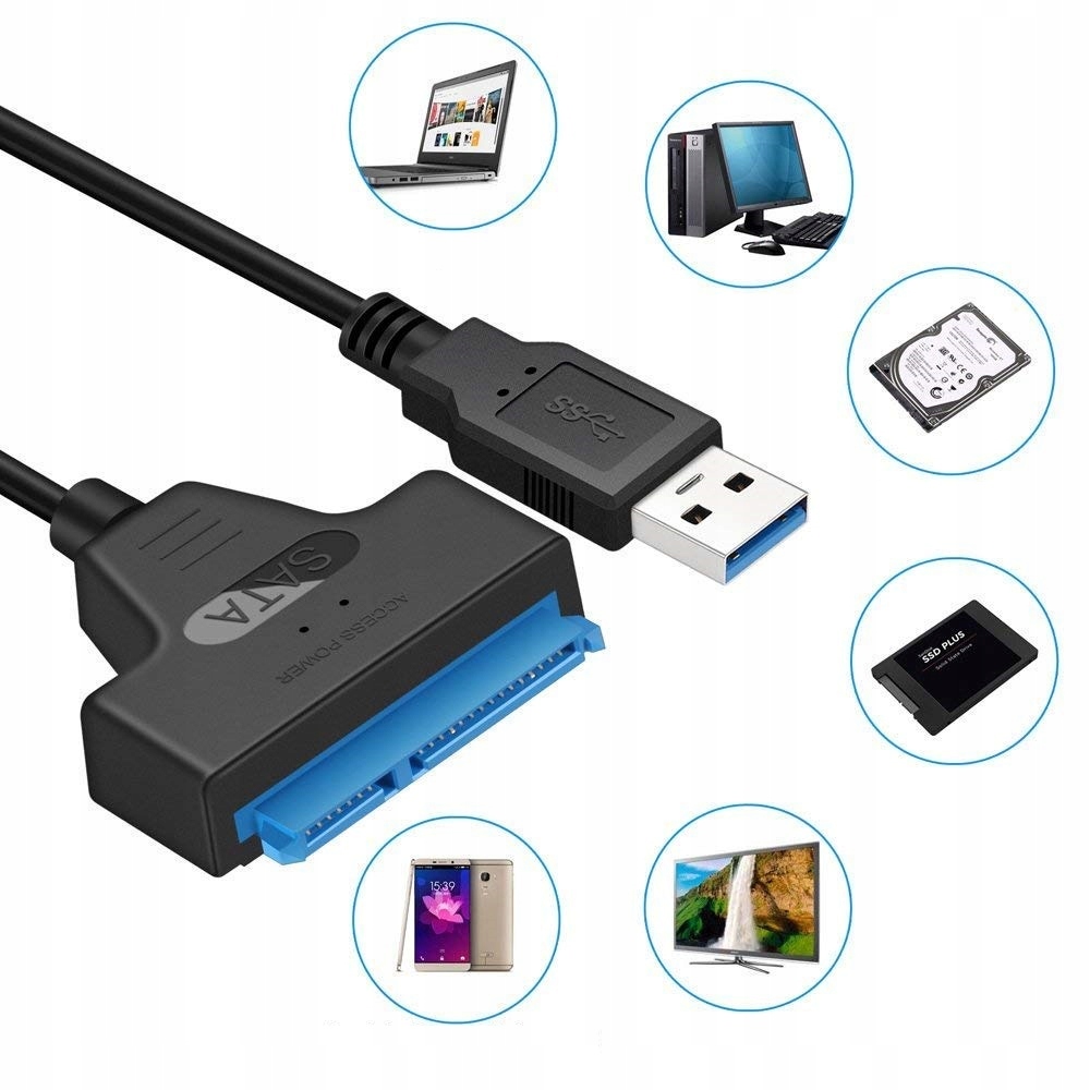 Adapter USB 3.0 do SATA dysk HDD SSD przejściówka