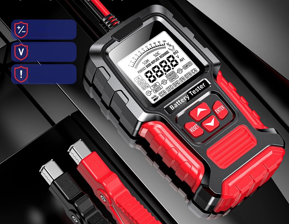 CYFROWY TESTER DO AKUMULATORÓW BATERII 12V 24V FOXSUR FBT-300 3Ah - 400Ah
