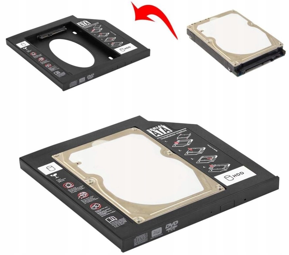 Kieszeń na drugi dysk ramka 2,5 HDD SSD SATA 9,8