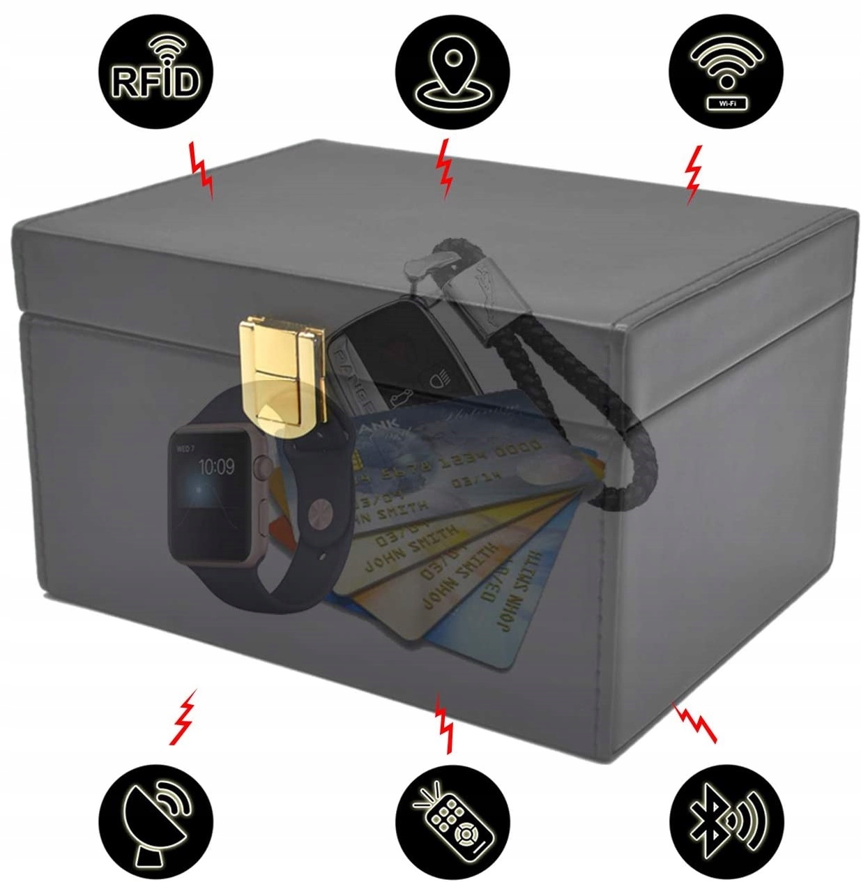 Pudełko na kluczyk Keyless Klatka Faradaya Skóra