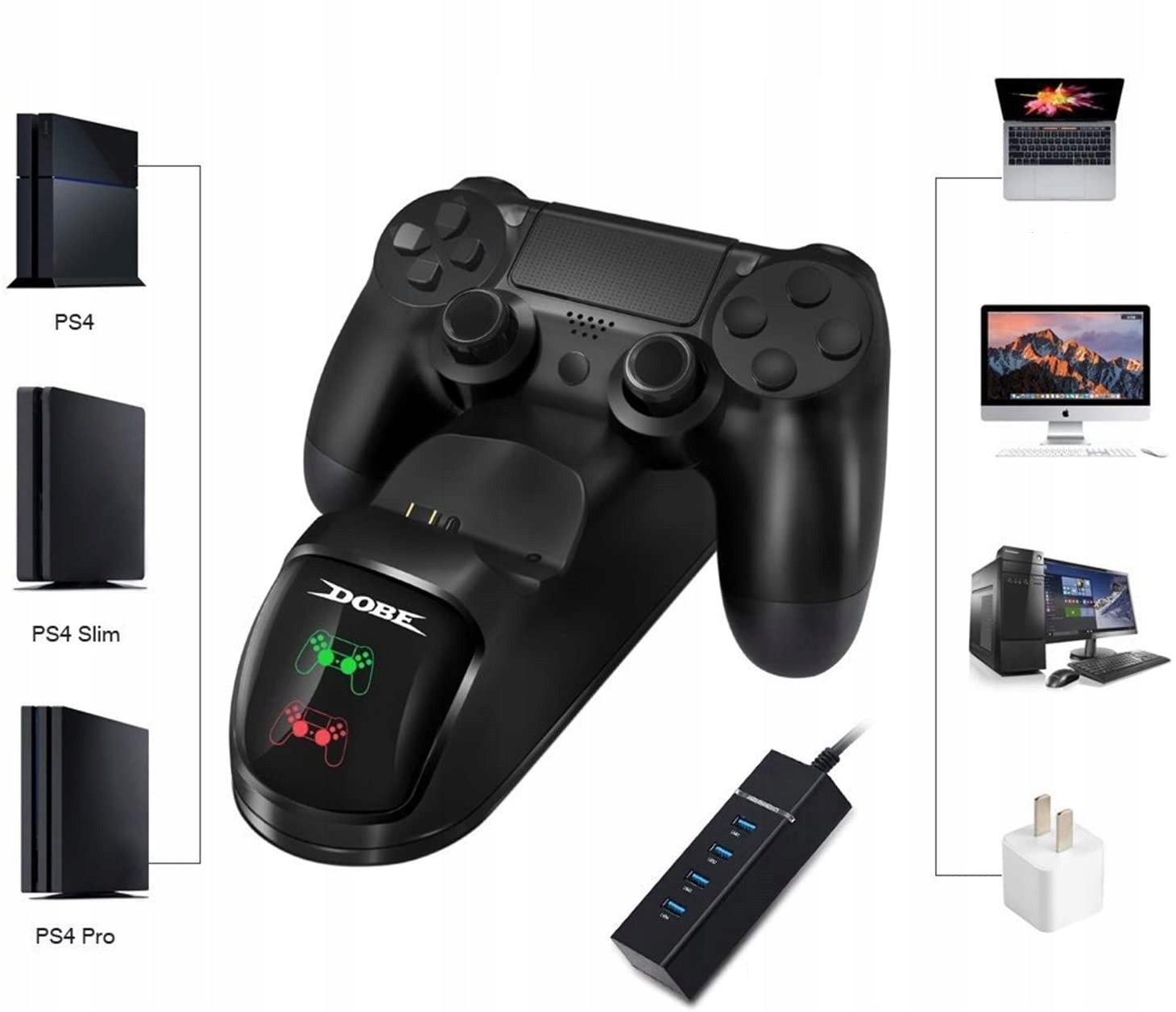 TP4-889 Ładowarka Stacja dokująca 2 pady PS4