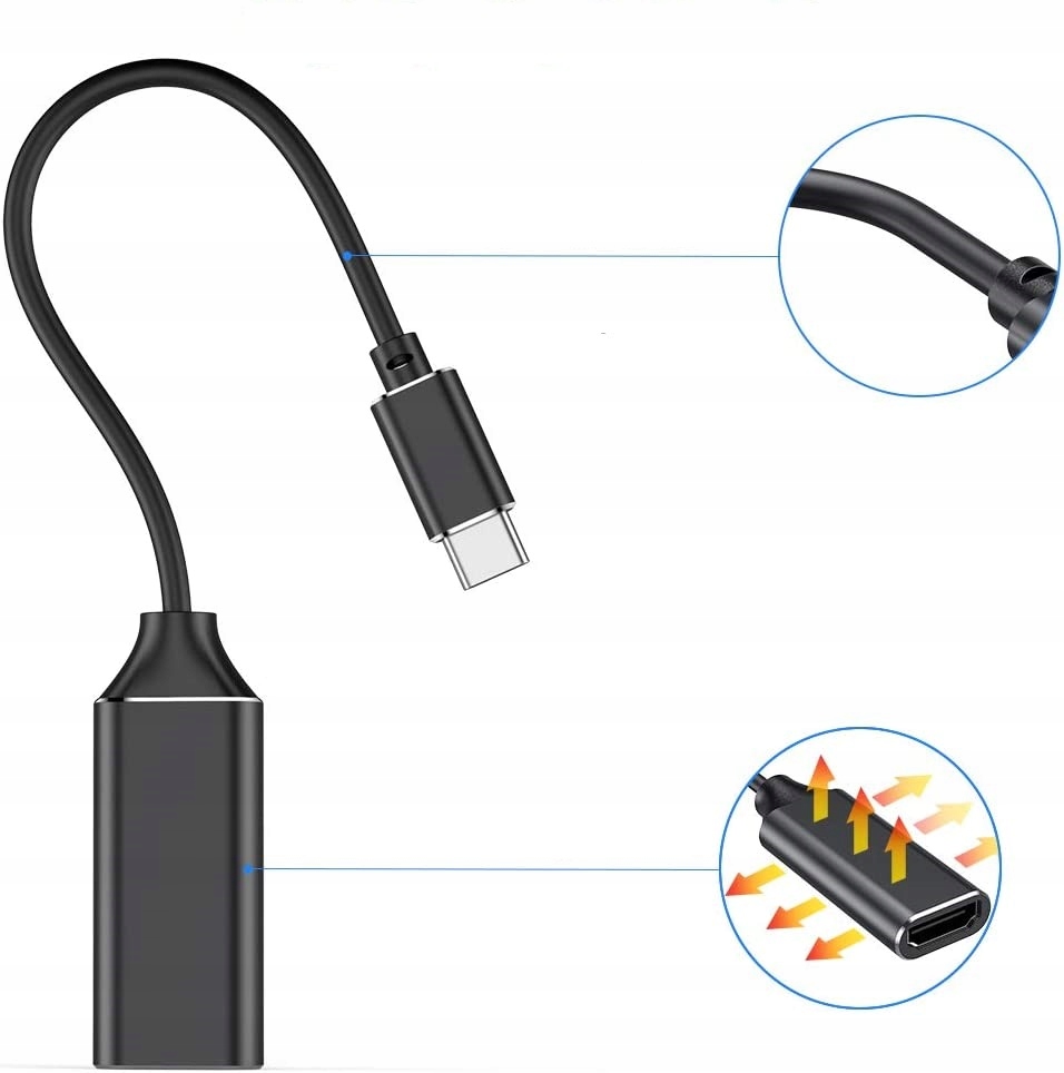 Adapter przejściówka HUB USB C HDMI 4K 60Hz MHL