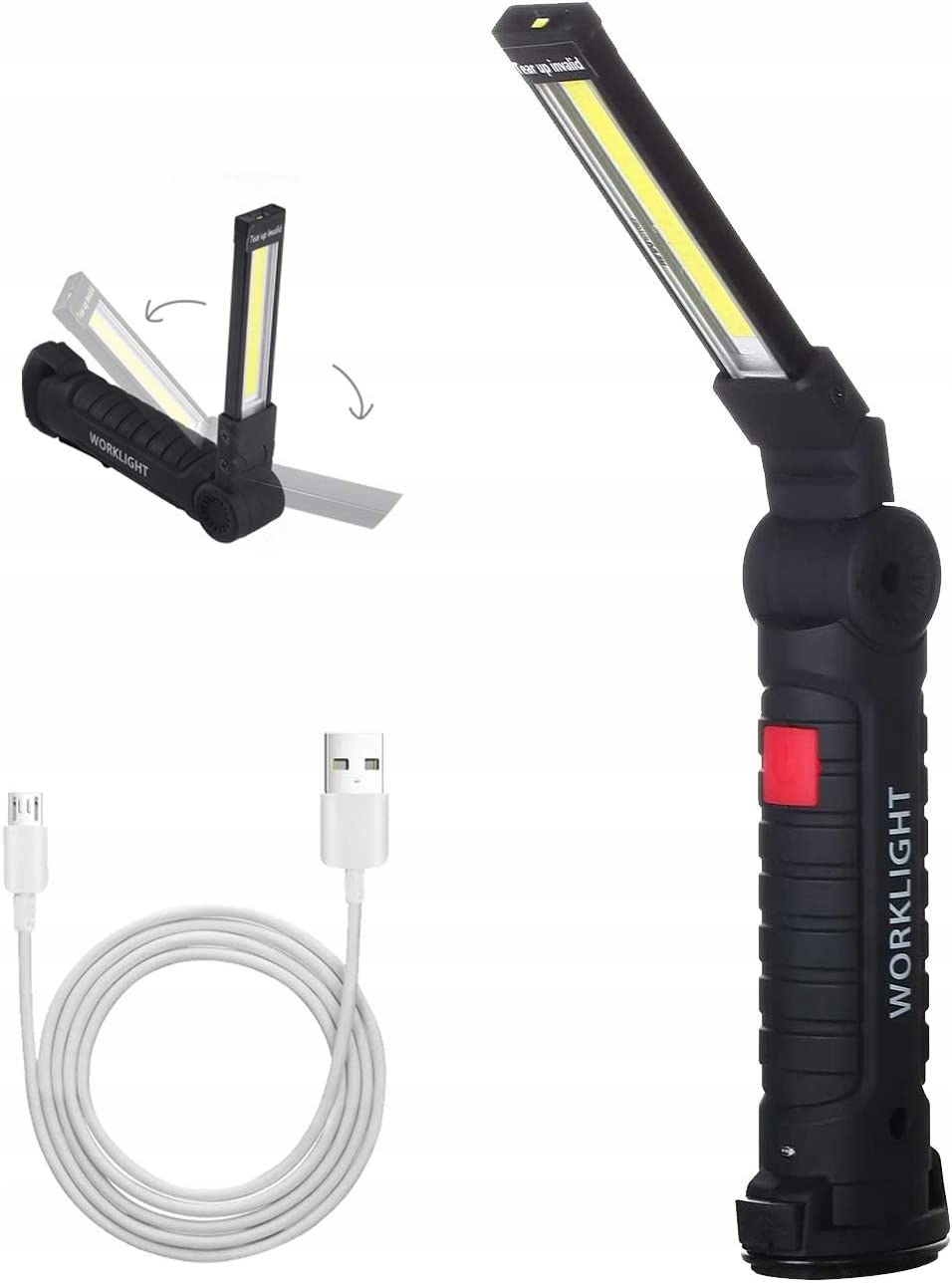 DUŻA LAMPA LATARKA WARSZTATOWA LED COB MAGNES USB