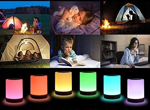 Bezprzewodowa Lampka Nocna Kolory Dotykowa RGB