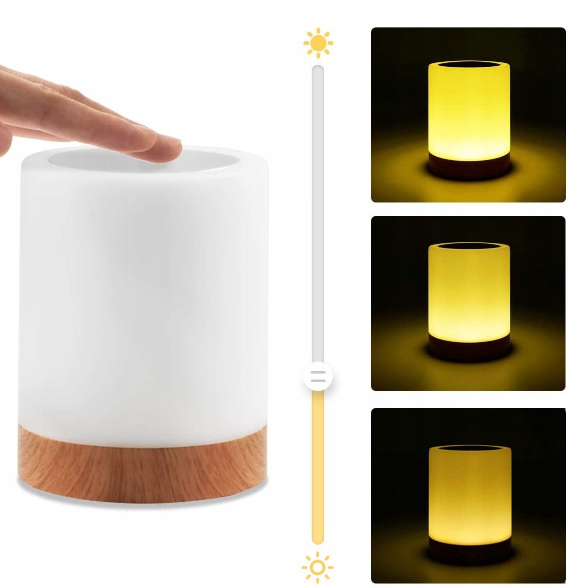 Bezprzewodowa Lampka Nocna Kolory Dotykowa RGB