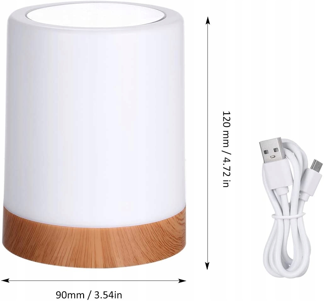 Bezprzewodowa Lampka Nocna Kolory Dotykowa RGB