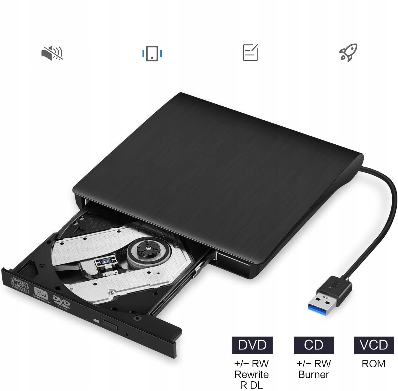 Zewnętrzny NAPĘD CD DVD-R/RW NAGRYWARKA USB 3.0