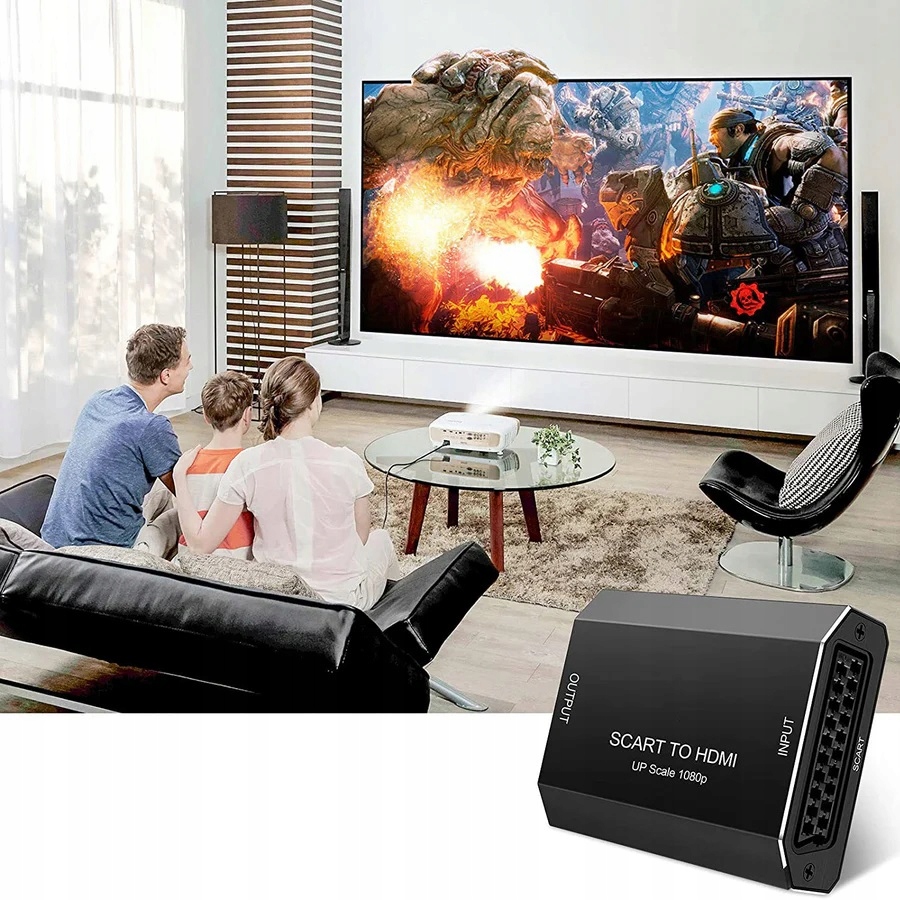 Adapter Konwerter SCART / EURO do HDMI HD MHL