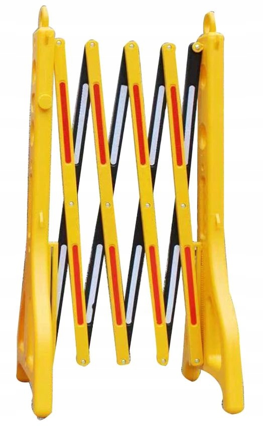 Barierka Nożycowa Składana 250 cm Odblask Zapora Drogowa PVC Żółto-Czarna