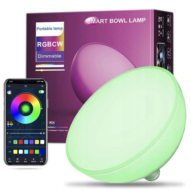 Inteligentna Lampa do Domu Biurkowa Nocna TUYA WiFi RGBW Nastrojowa