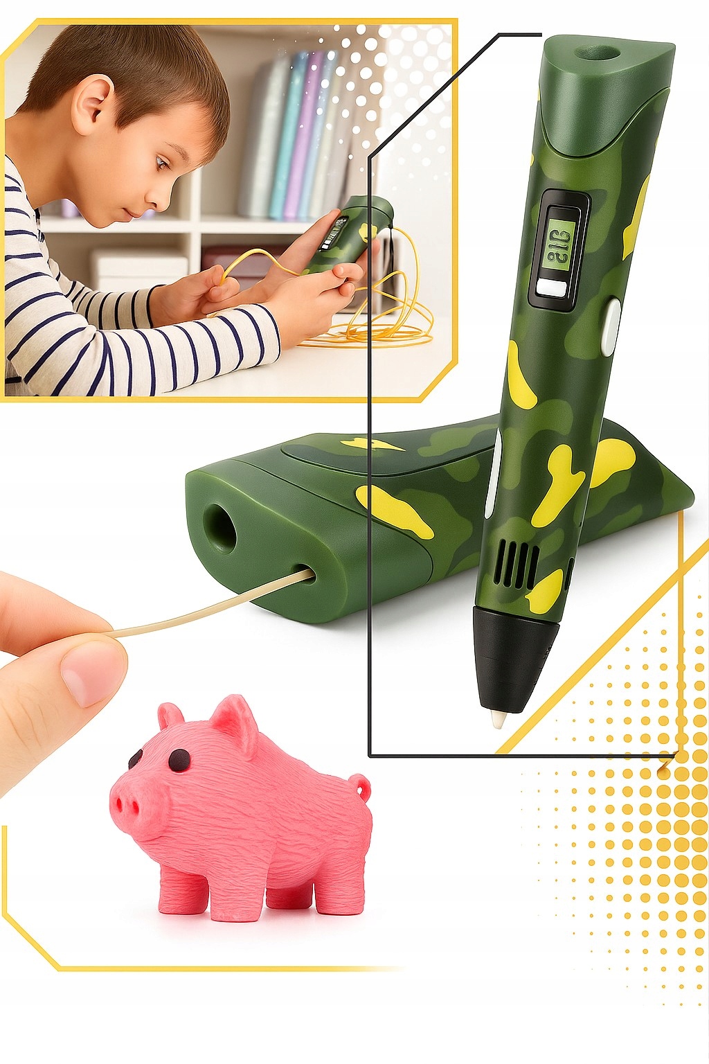 DŁUGOPIS DRUKARKA 3D PEN ZESTAW + WKŁADY 9 METRÓW MORO