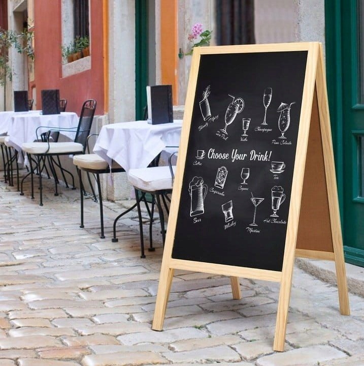 DUŻY Potykacz Reklamowy Kredowy Zewnętrzny Stojak Dwustronny Tablica 120x70
