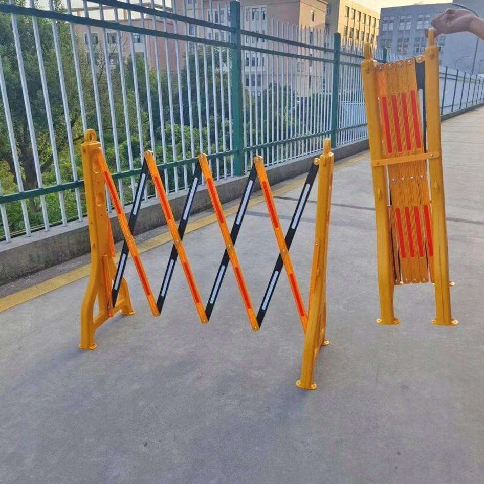 Barierka Nożycowa Składana 250 cm Odblask Zapora Drogowa PVC Żółto-Czarna
