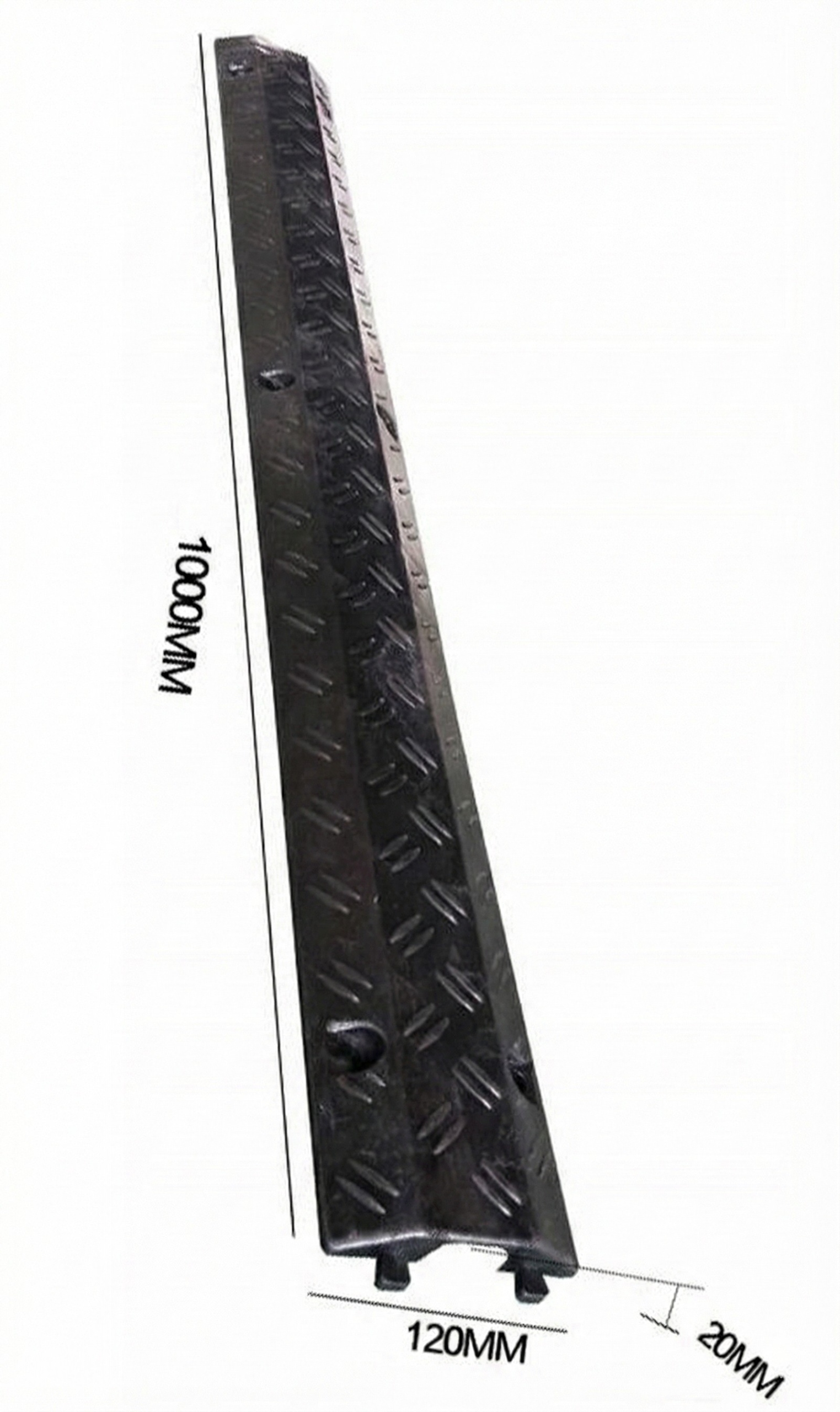 Najazd Progowy 100 CM Ochronny Kablowy Kanał Guma Czarny Maskownica Czarny