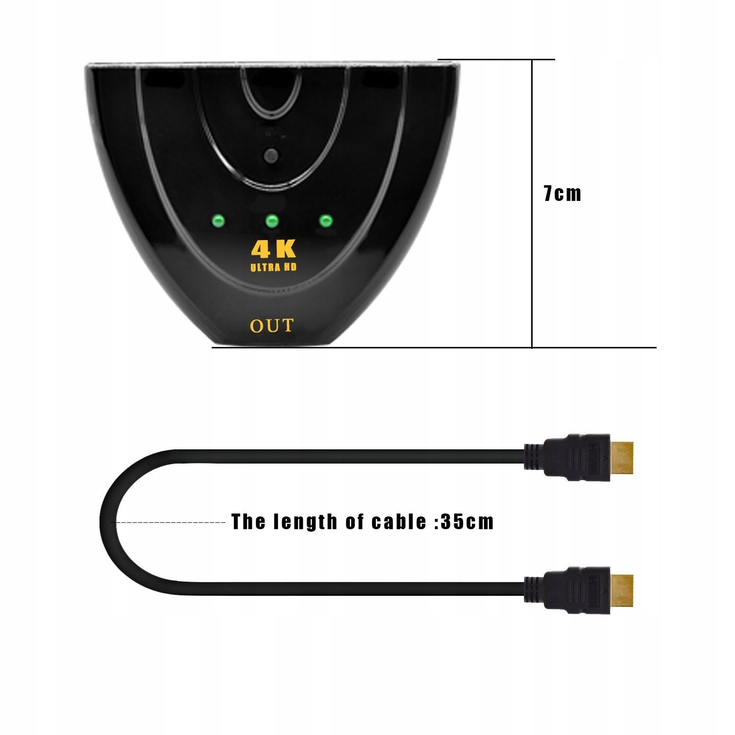 SWITCH Rozdzielacz HDMI 3 w 1 3D 4K*2K HDCP