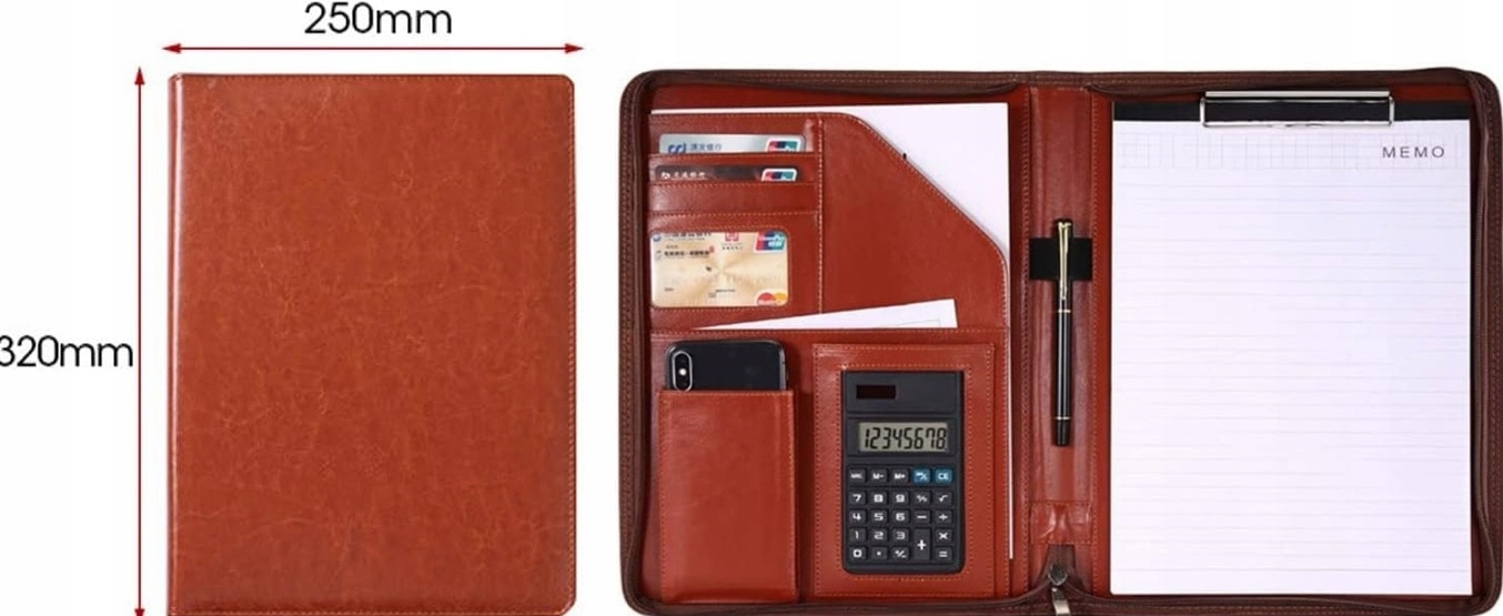 Elegancki Biwuar Aktówka Teczka Biznesowa Multi Organizer A4