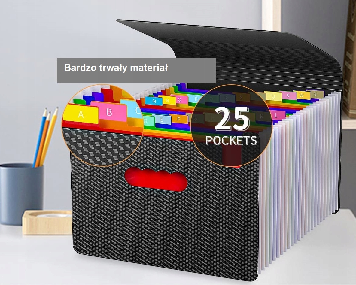 Teczka na Dokumenty Składana 24 Przegródki pojemna