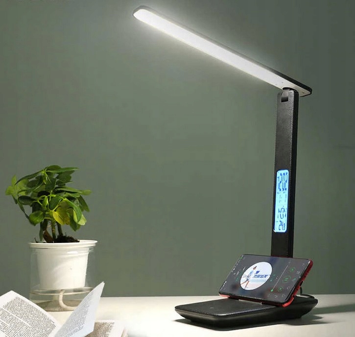 Lampka biurkowa biurko WYŚWIETLACZ LED Zegar Data