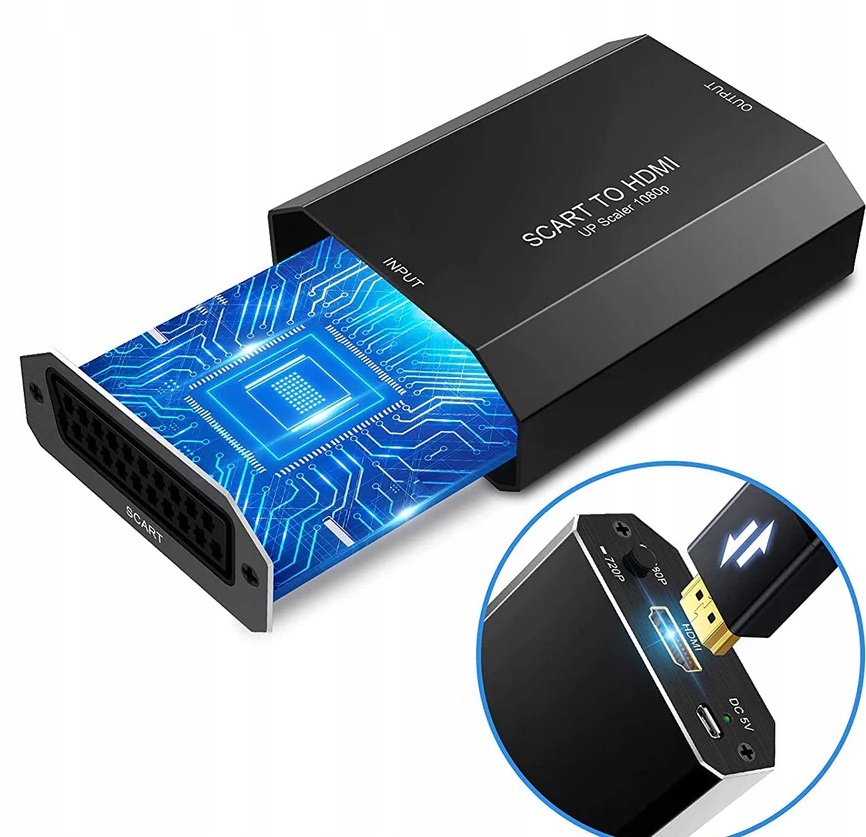 Adapter Konwerter SCART / EURO do HDMI HD MHL