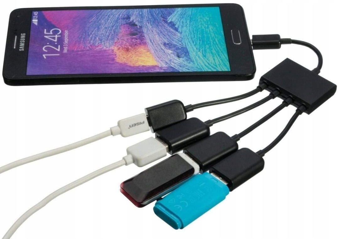 HUB Rozdzielacz HOST OTG Micro 3 x USB Ładowanie