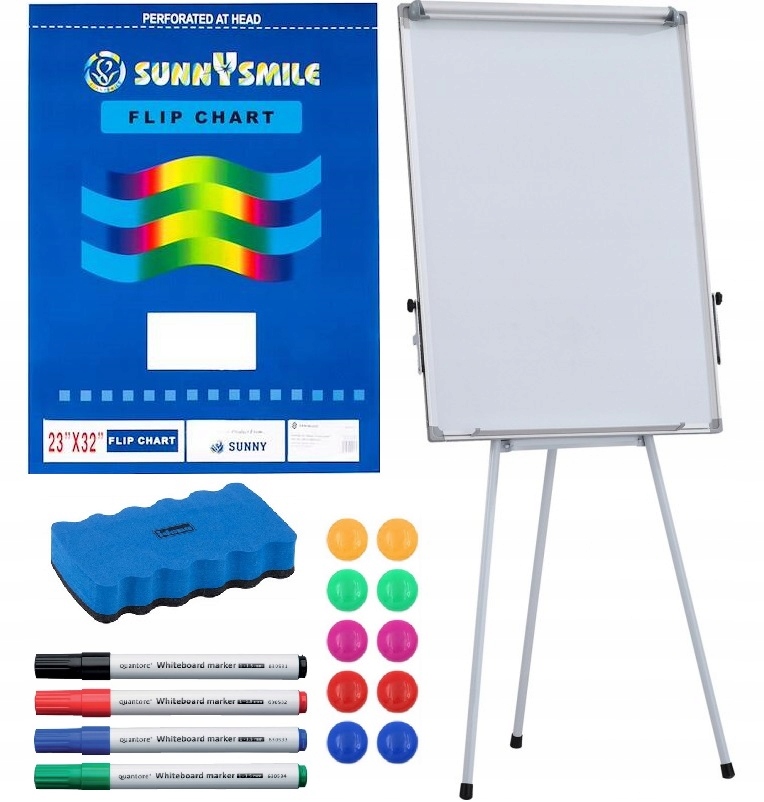 Flipchart magnetyczny na trójnogu Tablica magnetyczna 60x90 + GRATISY