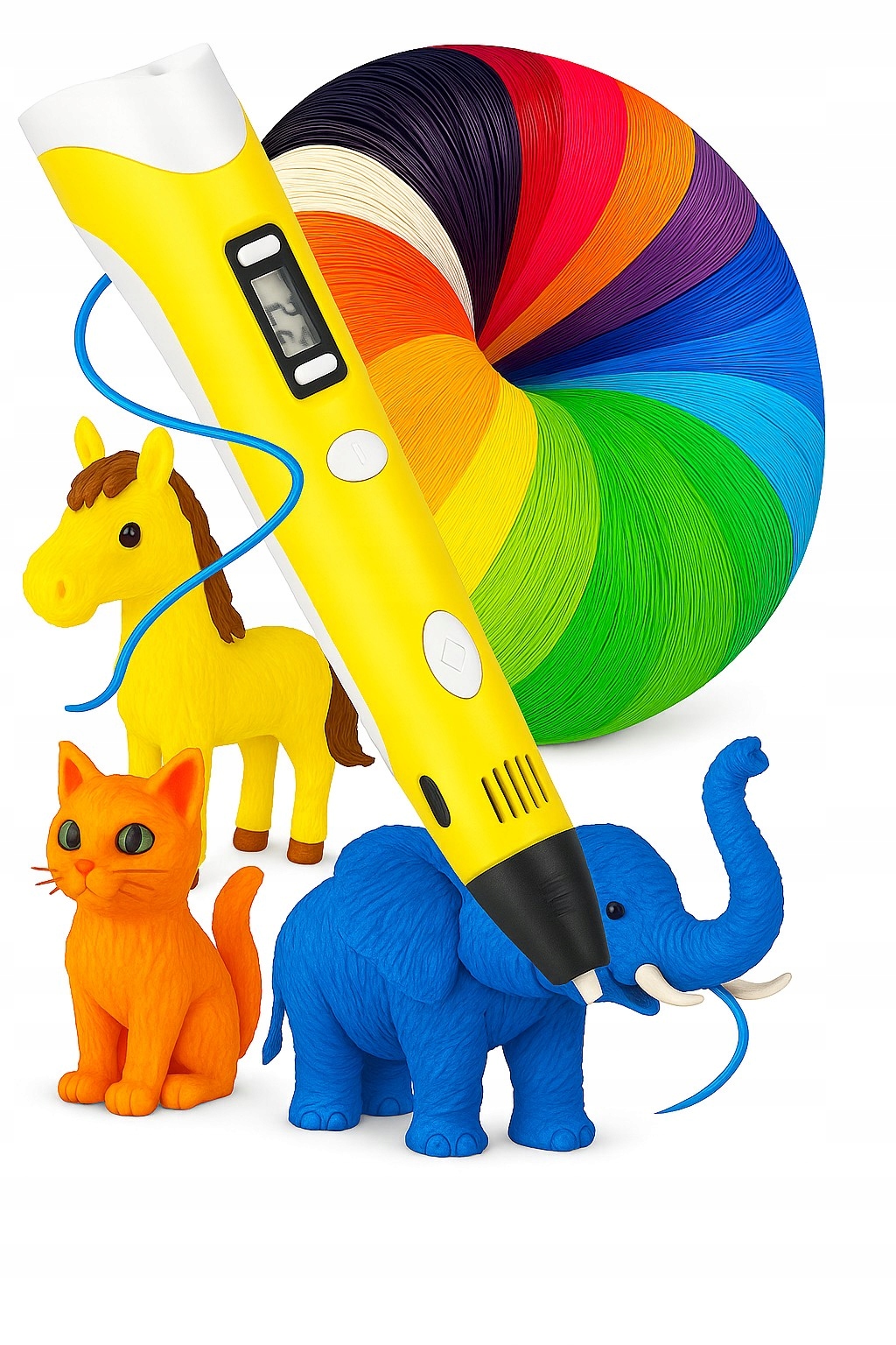 DŁUGOPIS DRUKARKA 3D PEN ZESTAW + WKŁADY 9 METRÓW ŻÓŁTY