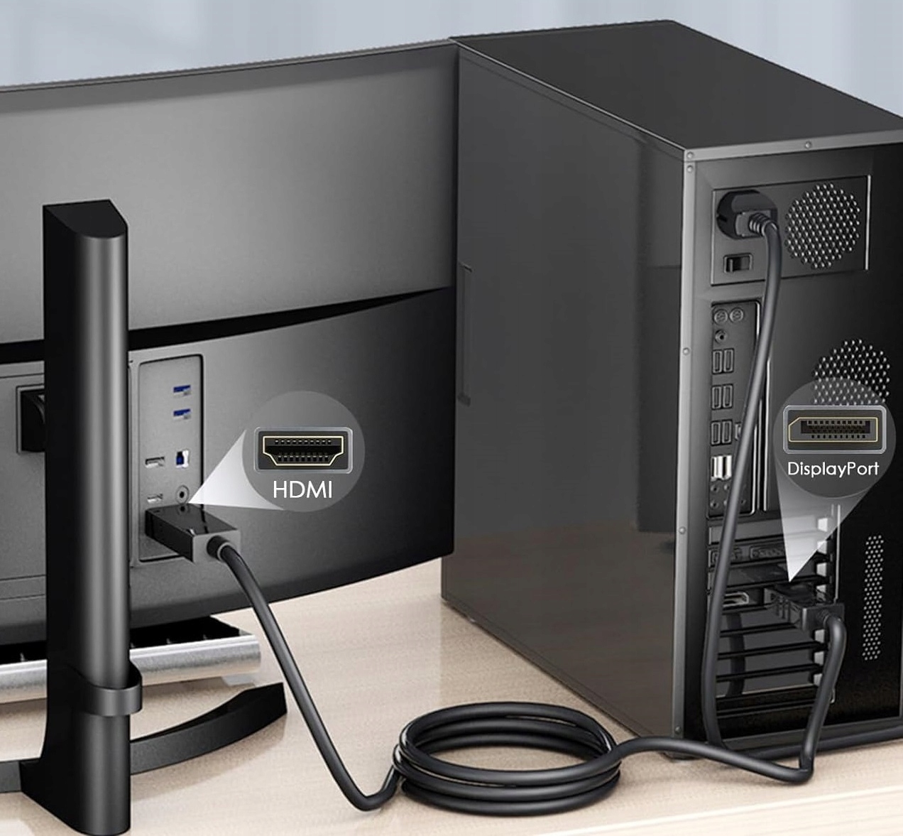 Kabel DisplayPort do HDMI DP 5m
