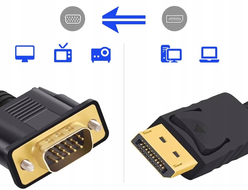 Kabel Adapter DisplayPort do VGA 2 M DP