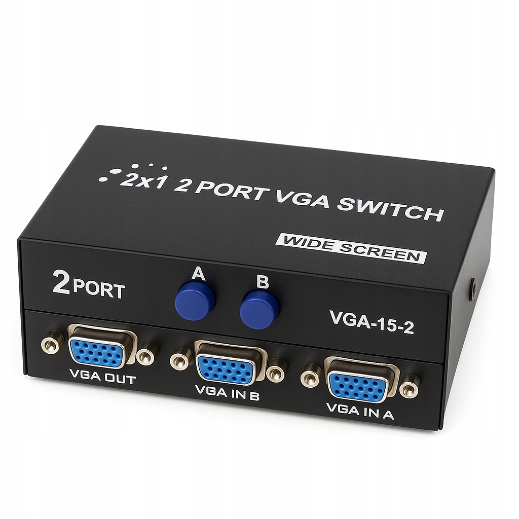 Switch Przełącznik VGA 2 x 1 Monitory FullHD