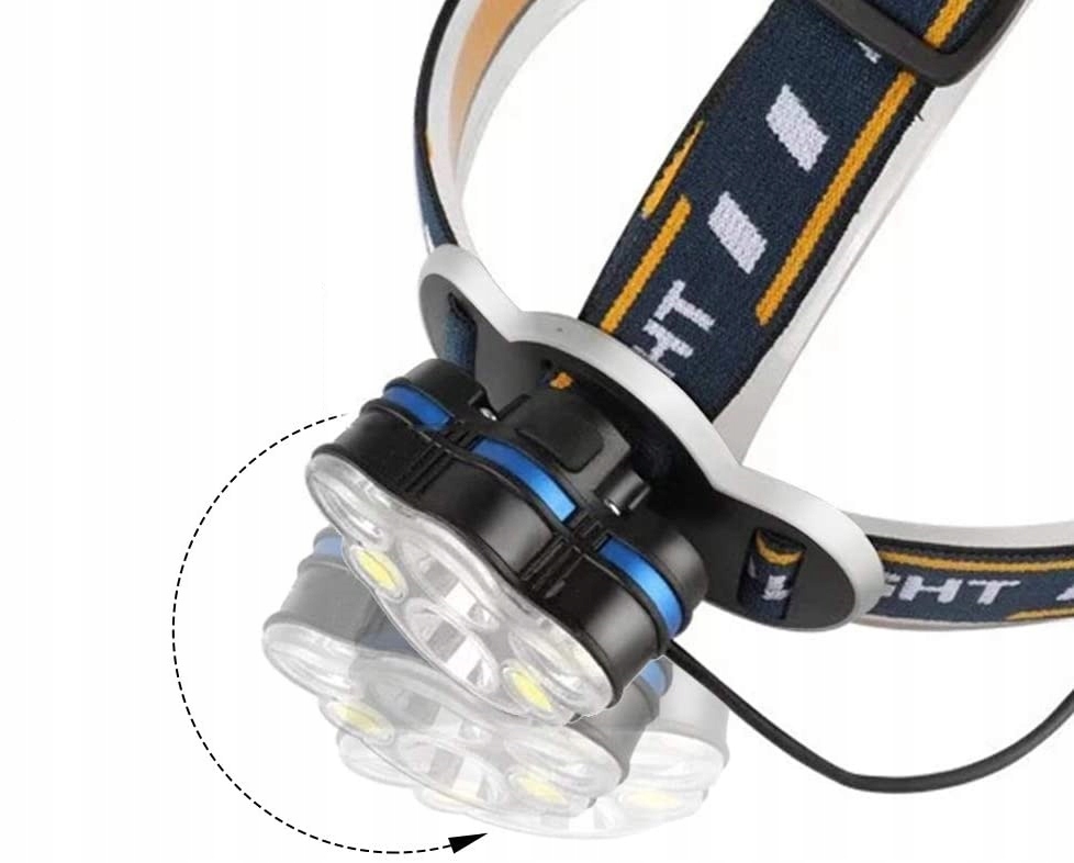 Mocna LATARKA CZOŁOWA 8 LED Lampka CZOŁÓWKA AKU