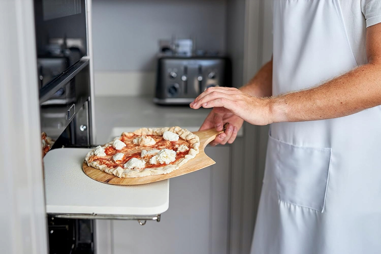 Duży Kamień do Pieczenia PIZZY 30x38 + Łopatka Deska Forma