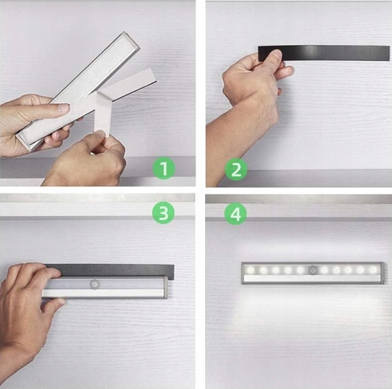 Bezprzewodowa Lampka LED z czujnikiem ruchu szafa
