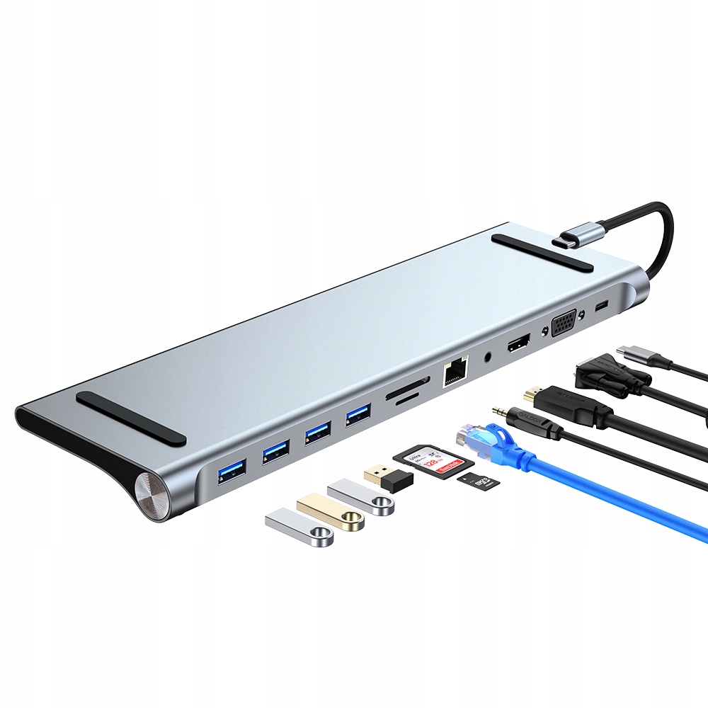 Stacja Dokująca USB C 3.0 HDMI 4K RJ45 LAN PD 11w1