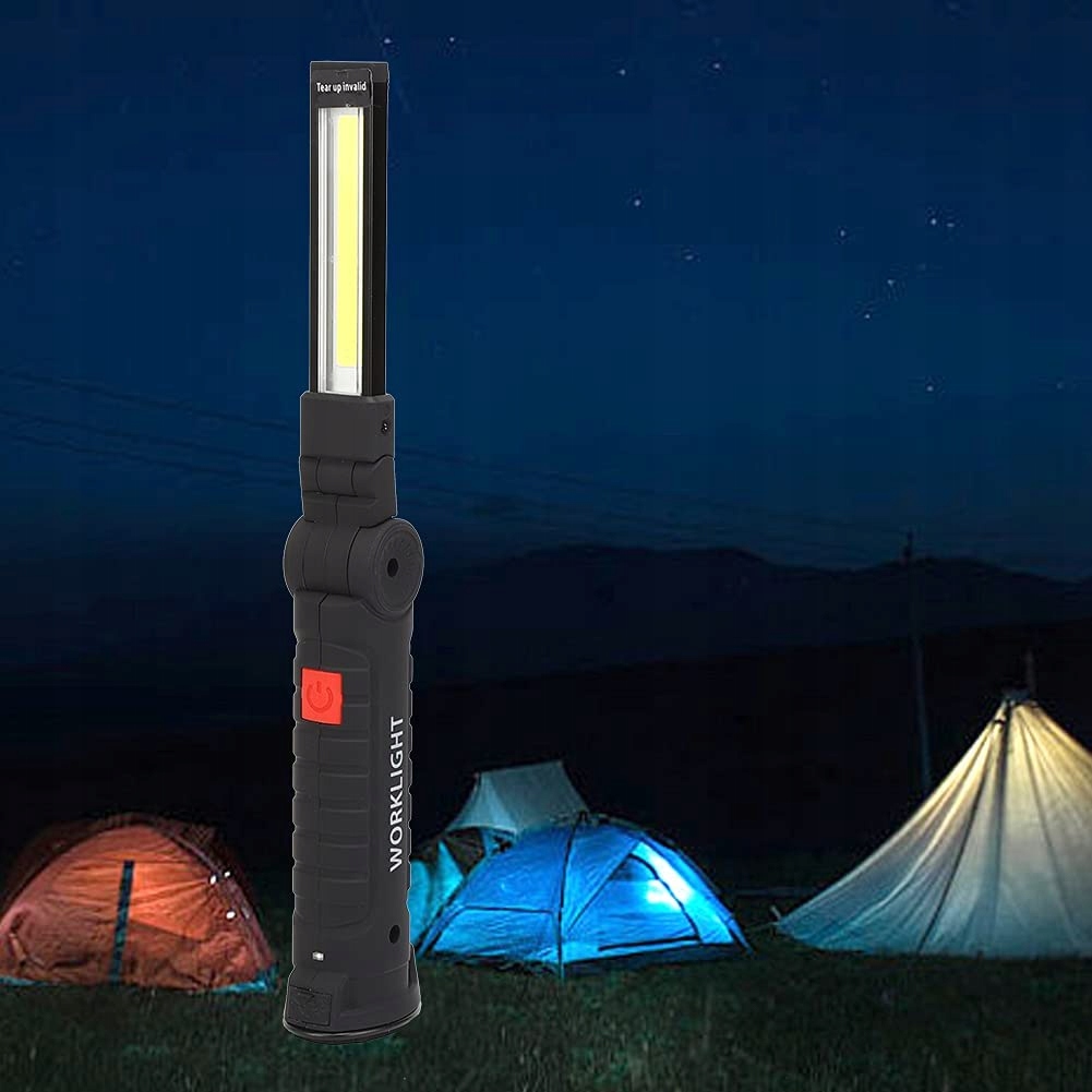 DUŻA LAMPA LATARKA WARSZTATOWA LED COB MAGNES USB