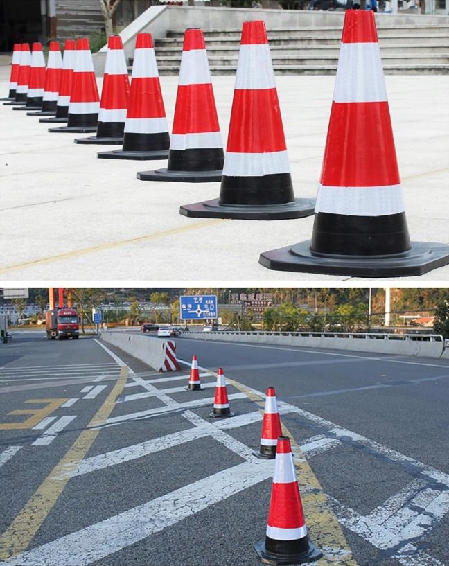 Pachołek Drogowy Ostrzegawczy Odblaskowy Gumowy Słupek Odblask 46 cm