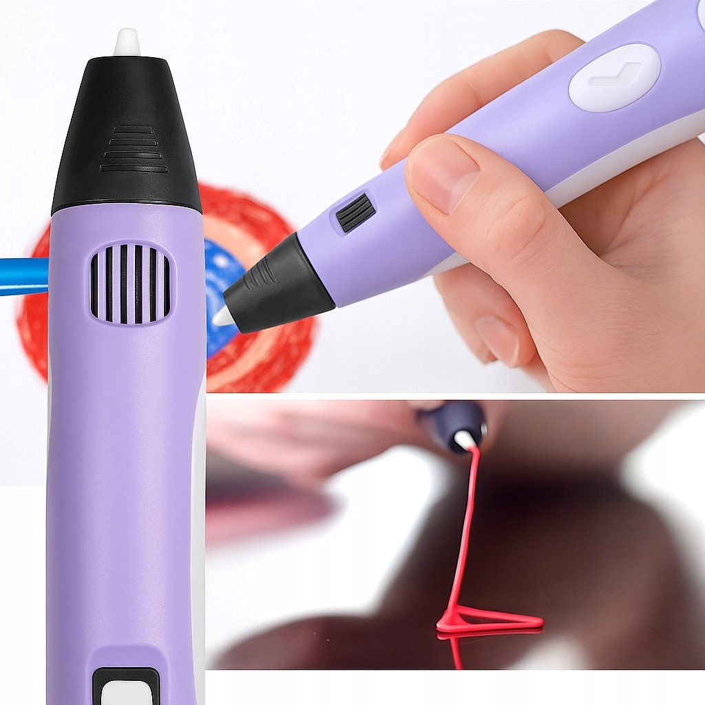 DŁUGOPIS DRUKARKA 3D PEN ZESTAW + WKŁADY 9 METRÓW FIOLET
